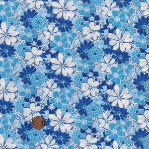 Blue Floral Cotton Fabric