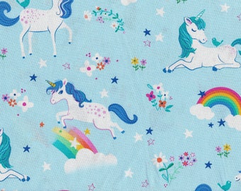 Blue Unicorn Cotton Fabric