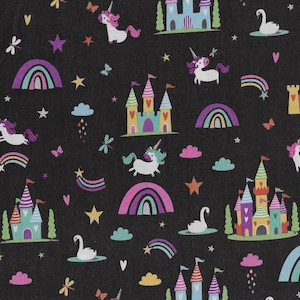 Castle Unicorn Cotton Fabric - Riley Blake Unicorn Kingdom SC10470