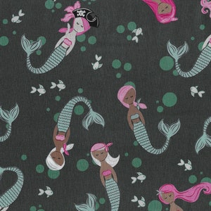 Green Mermaid Cotton Fabric - Riley Blake Ahoy Mermaids