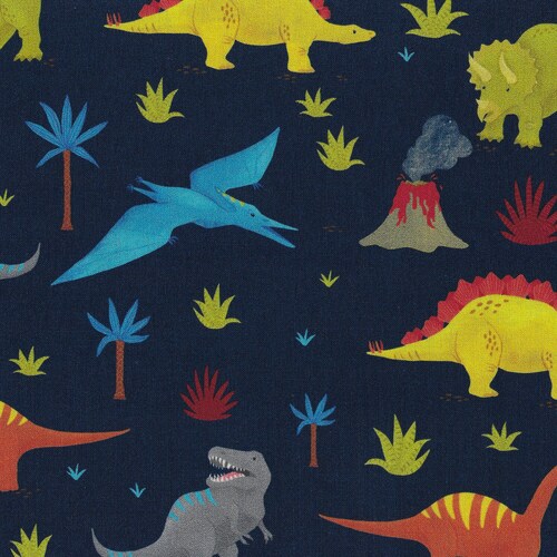 Dinosaur Silhouette Fabric by the Yard Gray Green Dino Baby | Etsy