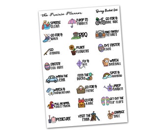 Lista de cubos de primavera - Pegatinas del planificador