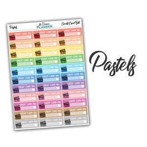 Credit Card Bill - Planner Stickers - Etsy