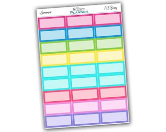 Squared Third Boxes - Summer Multi Colour - Planner Stickers
