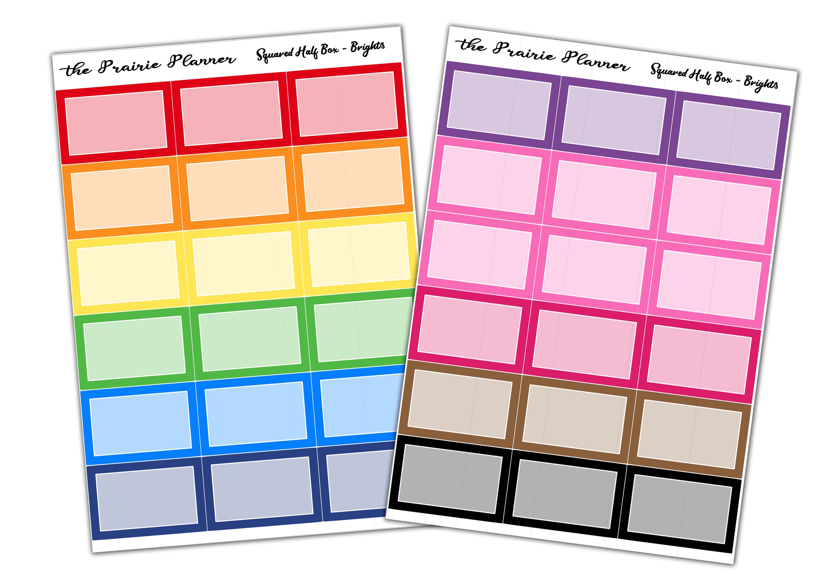 Squared Half Boxes - Planner Stickers - Etsy