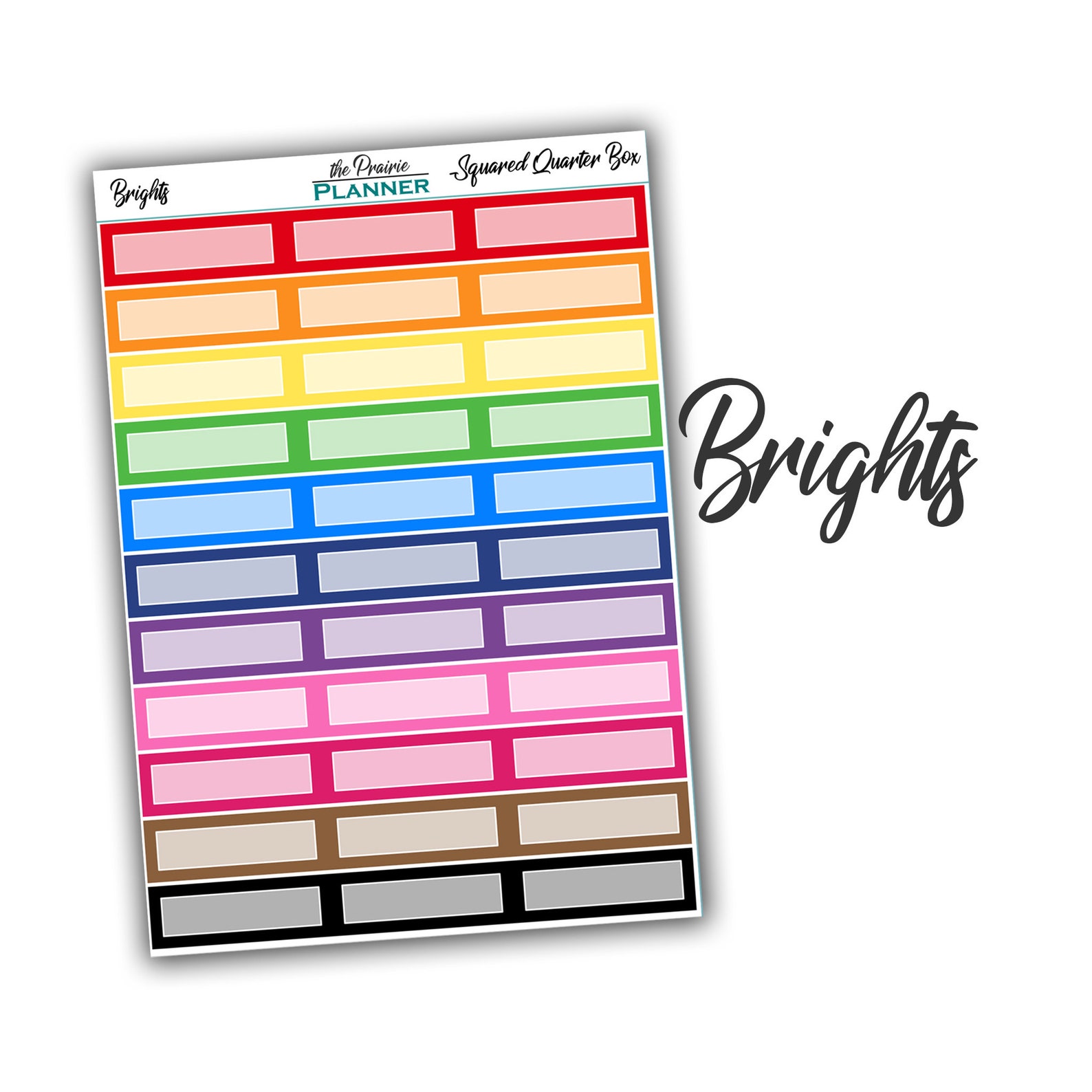 Squared Quarter Boxes - Planner Stickers - Etsy