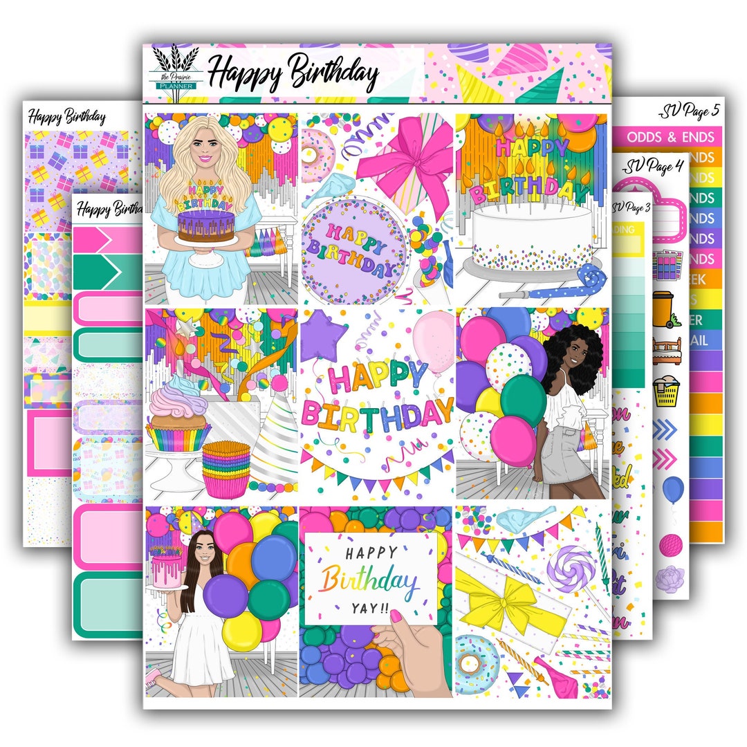Happy Birthday Weekly Planner Kit - Etsy