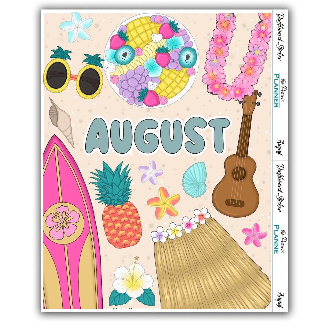 August - Dashboard Sticker - Etsy