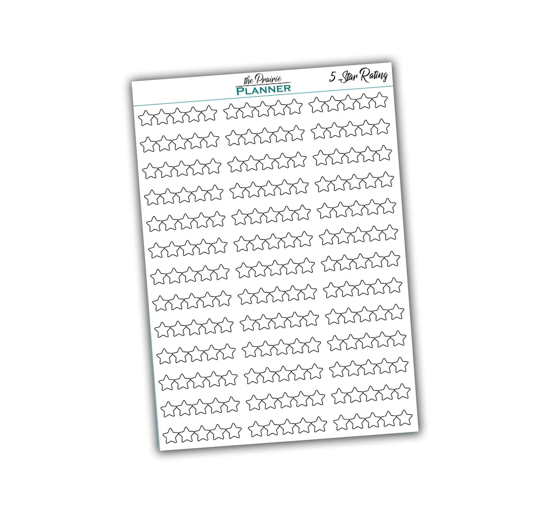 5 Star Rating Planner Stickers 