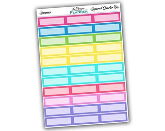 Squared Quarter Boxes - Summer Multi Colour - Planner Stickers