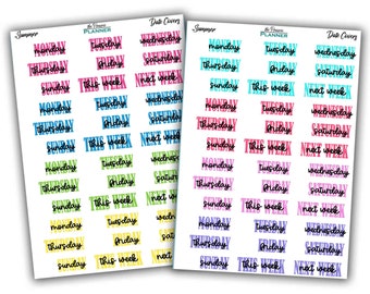 Date Covers 2 - Summer Multi-Colour - Planner Stickers