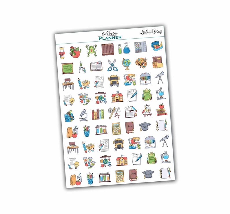 Book icons planner stickers for school