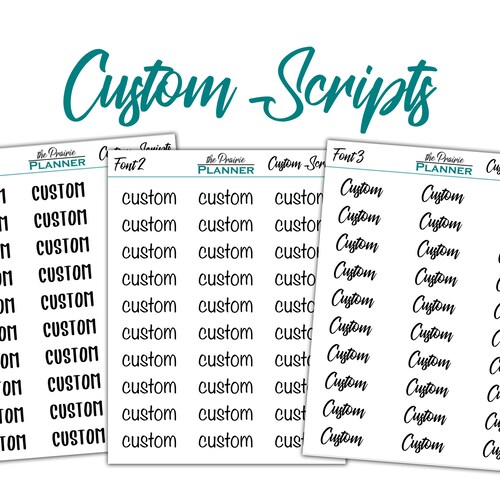 Script Stickers Planner Stickers Etsy Script Stickers Planner Stickers Etsy