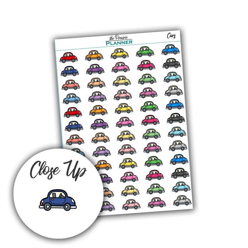 Cars - Planner Stickers - Etsy