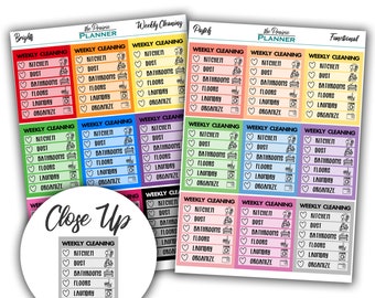 Wekelijkse schoonmaak: plannerstickers
