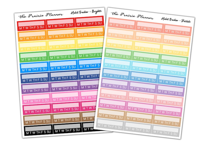 Habit Tracker - Planner Stickers - Etsy