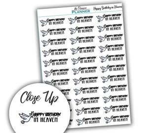 Happy Birthday In Heaven - Planner Stickers