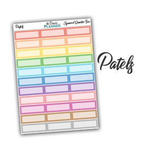 Squared Quarter Boxes - Planner Stickers - Etsy