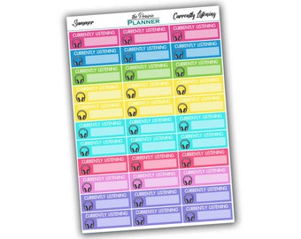 Currently Listening - Summer Multi-Colour - Planner Stickers