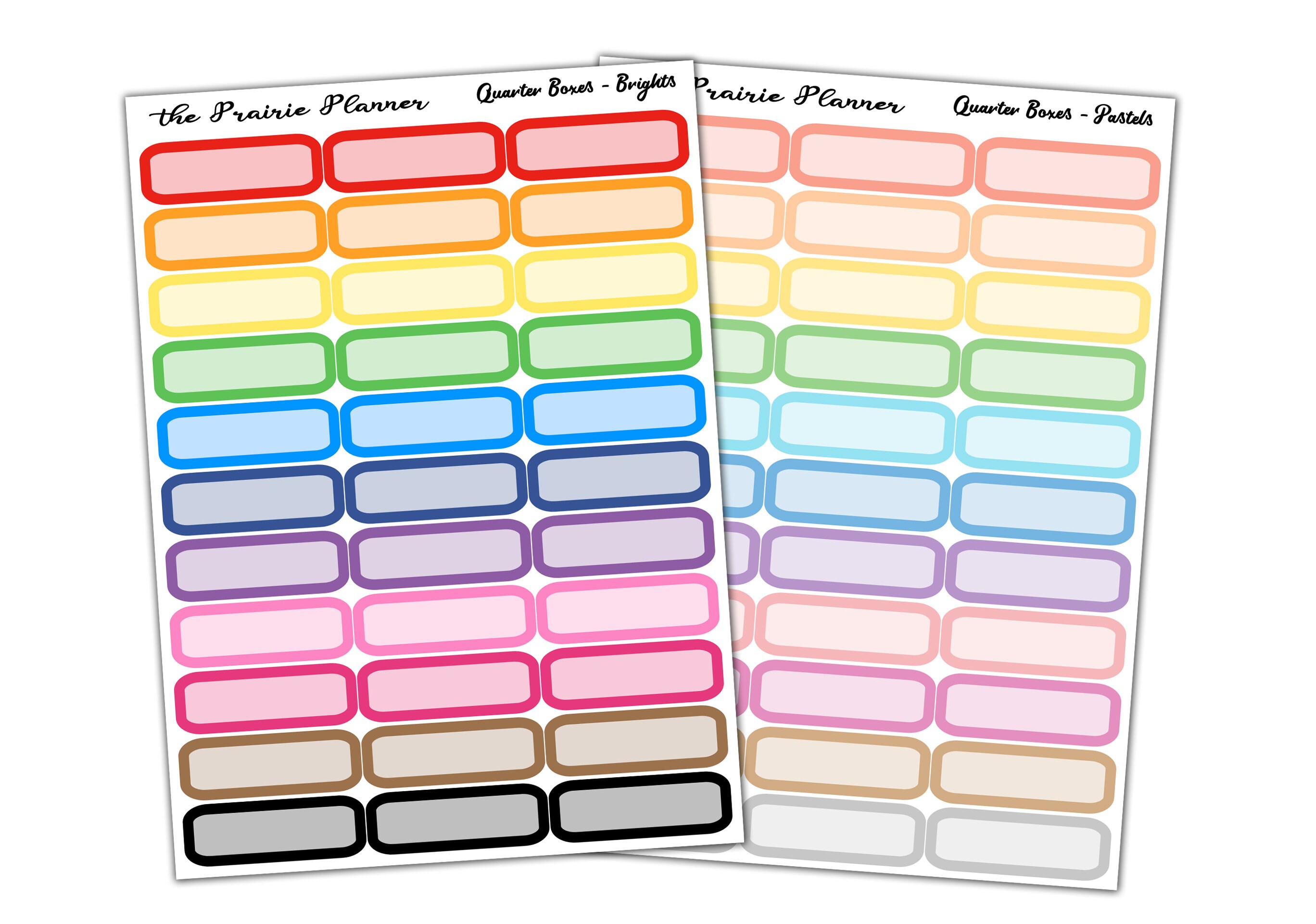 Quarter Boxes - Planner Stickers