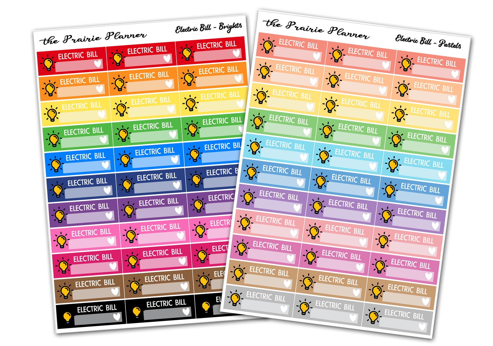 Electric Bill - Planner Stickers - Etsy