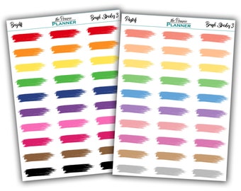 Brush Strokes 3 - Planner Stickers