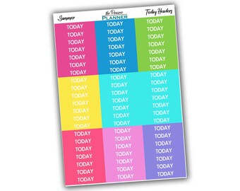 Today Headers - Summer Multi-Colour - Planner Stickers