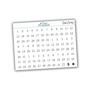 Date Circles - Planner Stickers