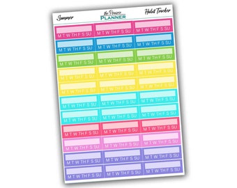 Habit Tracker - Summer Multi-Colour - Planner Stickers