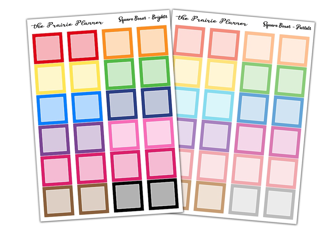 Small Squared Boxes - Planner Stickers - Etsy