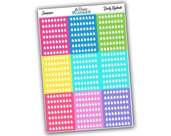 Daily Hydration - Summer Multi-Colour - Planner Stickers