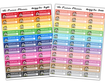 Mortgage Due - Planner Stickers