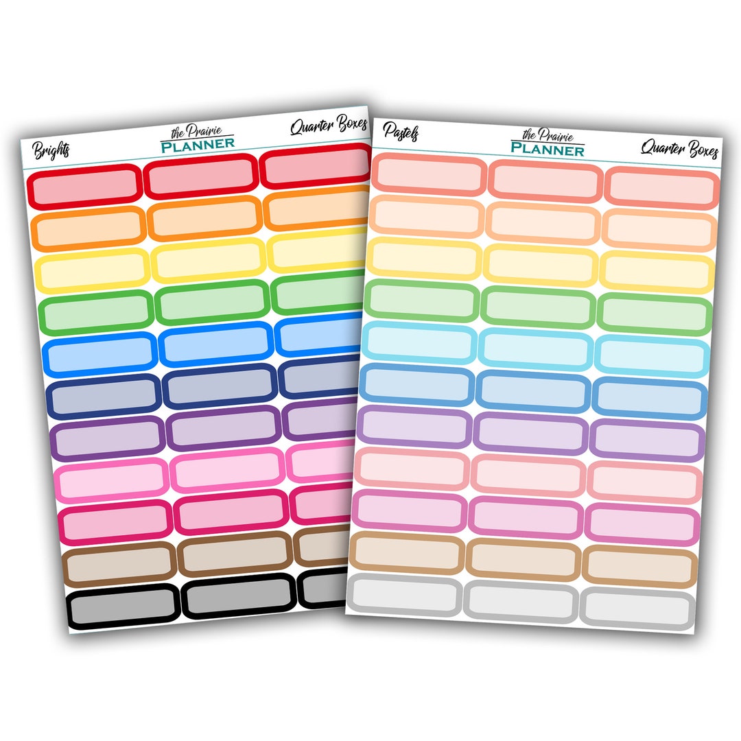 Quarter Boxes - Planner Stickers - Etsy