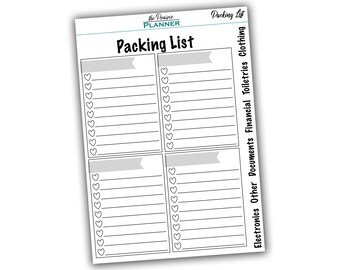 Packing List - Planner Stickers