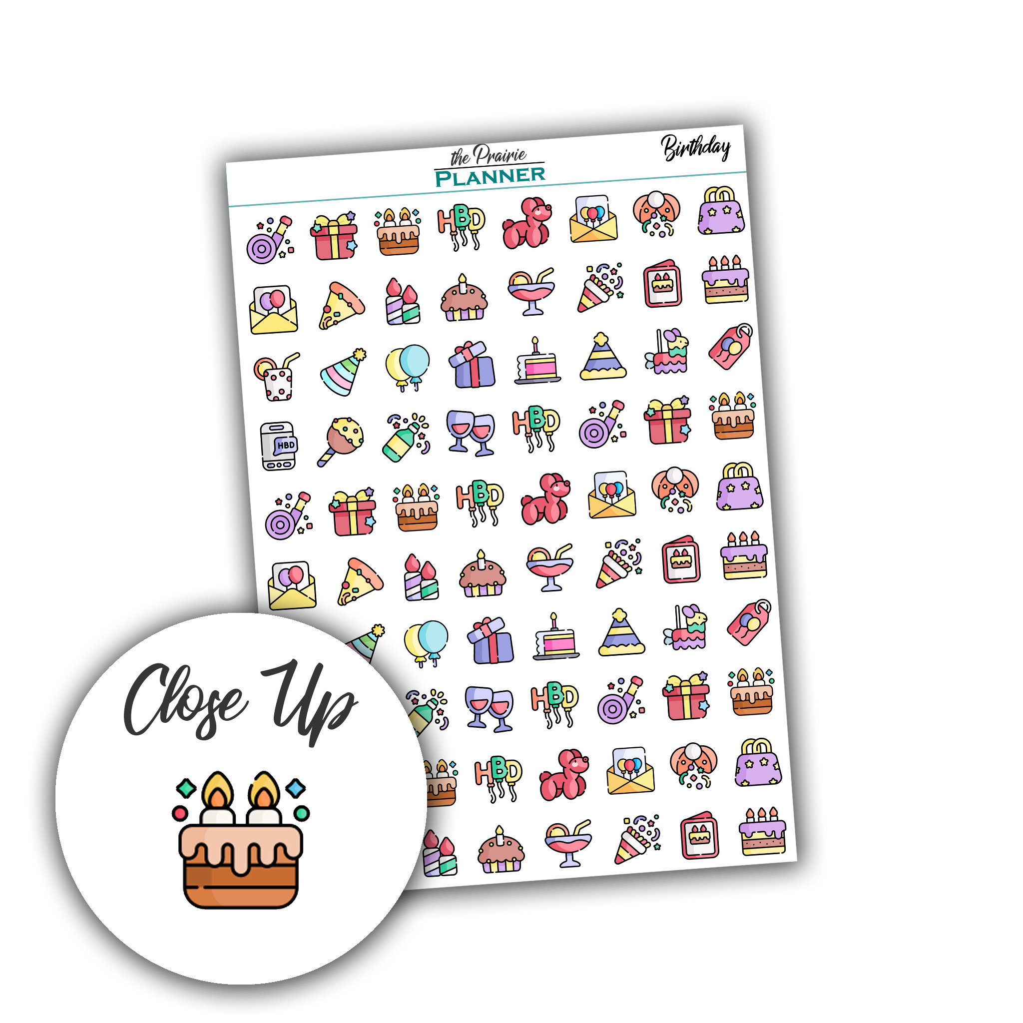 Birthday - Planner Stickers - Etsy