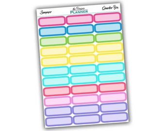 Quarter Boxes - Summer Multi-Colour - Planner Stickers