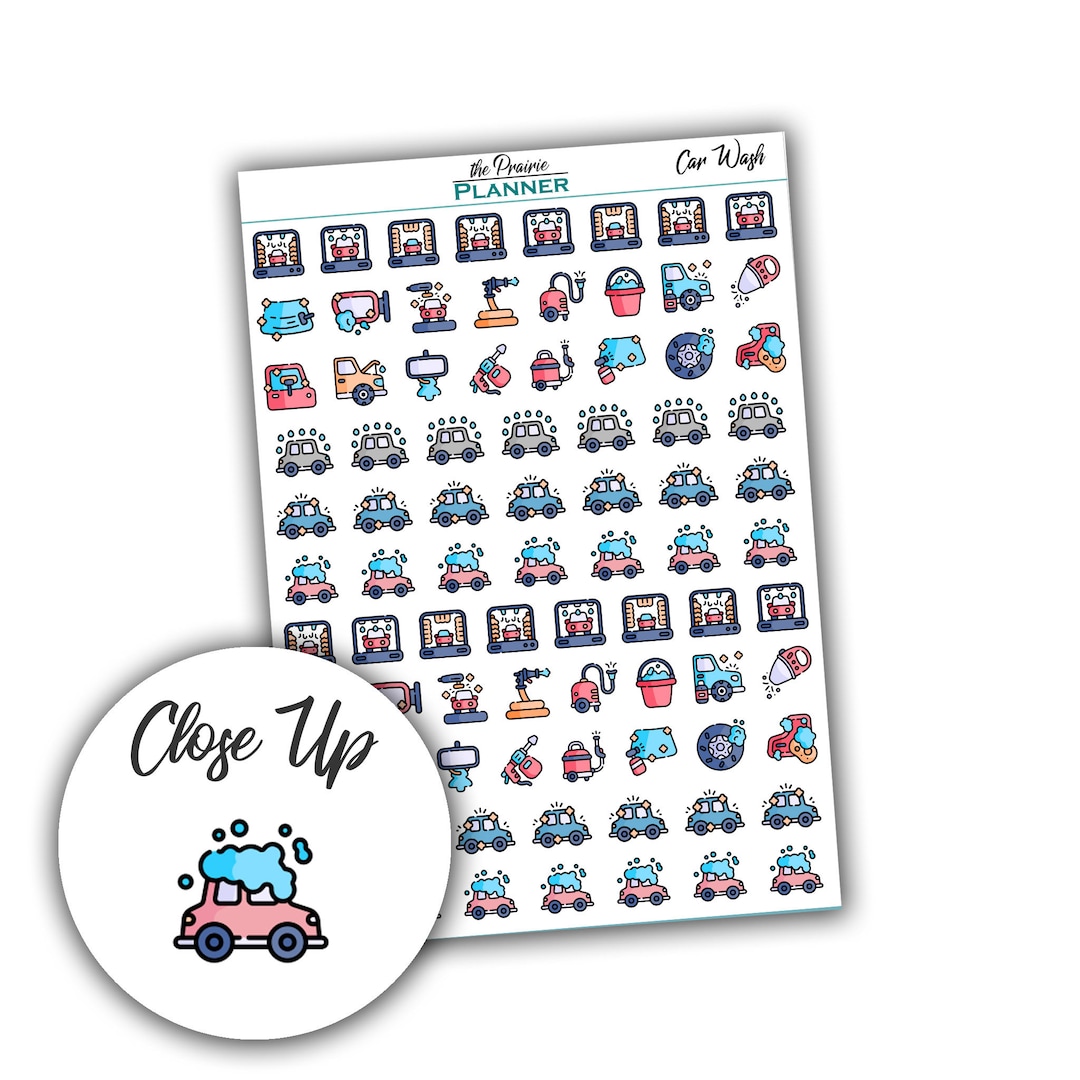 Car Wash - Planner Stickers - Etsy
