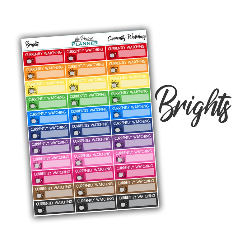 Wathcing Sticker Currently Watching - Planner Stickers - Etsy