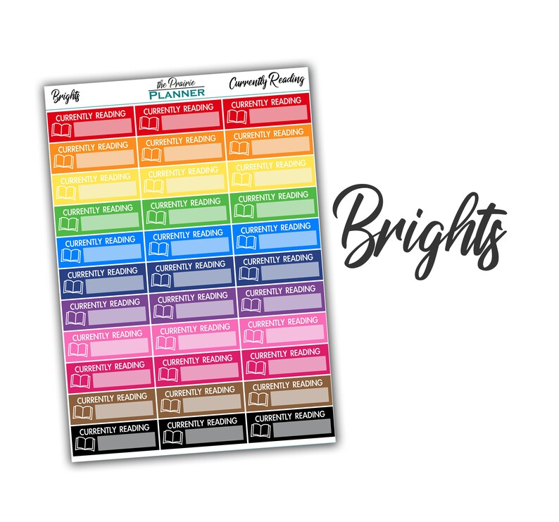 Currently Reading Planner Stickers - Etsy