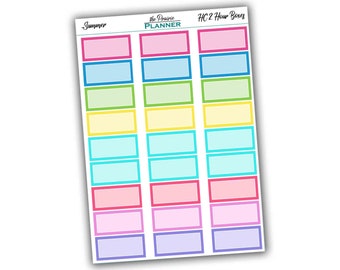 Hobo Cousin 2 Hour Boxes - Summer Multi-Colour - Planner Stickers