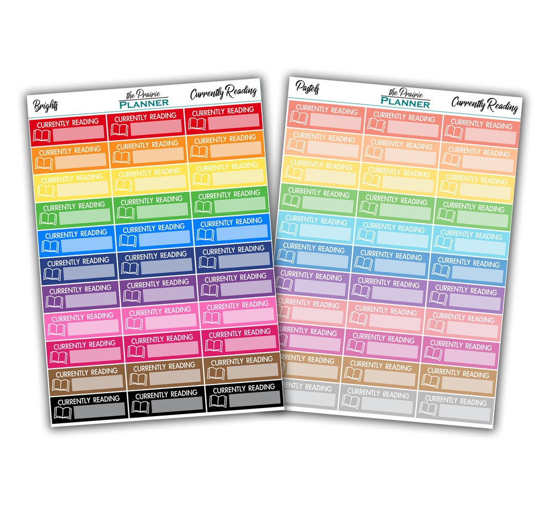 Currently Reading - Planner Stickers - Etsy