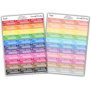 Currently Reading - Planner Stickers
