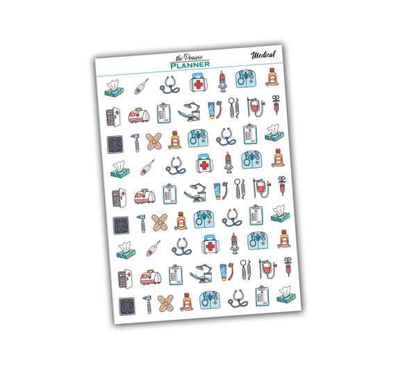 Medical Icons Planner Stickers Etsy