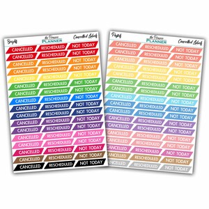 Geannuleerde labels - Planner stickers