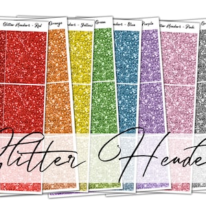 Glitzer Header - DIGITAL TEXTURE - Planner Sticker