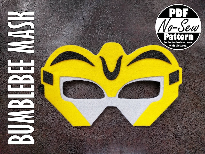Bumblebee Rescue Bots No-sew Mask Pattern | Rescue Bots Party Favor ...