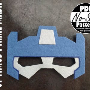 Optimus Prime Rescue Bots No-Sew Mask Pattern | Rescue Bots Party Favor, Gift for Boys, Rescue Bot Birthday, Transformer Birthday, Costume