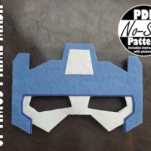 Optimus Prime Rescue Bots No-Sew Mask Pattern | Rescue Bots Party Favor, Gift for Boys, Rescue Bot Birthday, Transformer Birthday, Costume