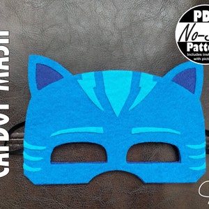 Catboy No-Sew Maskenmuster | Kostüm, PJ Masks Mitbringsel, Geschenk für Kinder, PJ Masks Geburtstag, Filzmasken, PJ Mask Party Zubehör, svg Datei