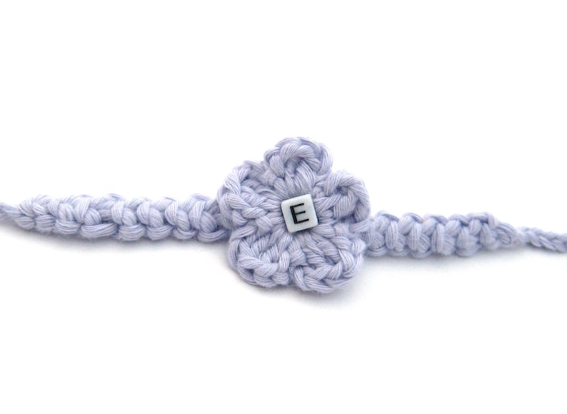 Anklets Monogram From Organic Cotton Newborn ID Bracelet Choose Color